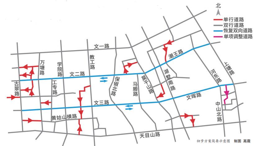 杭州文二路文三路“单改双”初步方案出炉