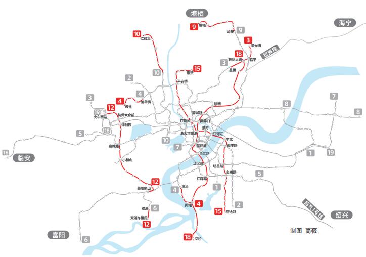 杭州地铁四期多条线路有新进展 5号15号线....