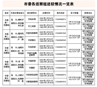 十三届杭州市委启动第四轮巡察