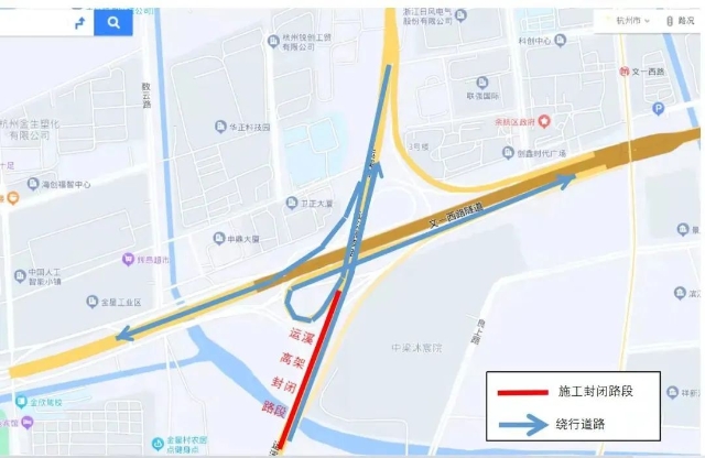 杭州文一西路互通工程预计本月底通车