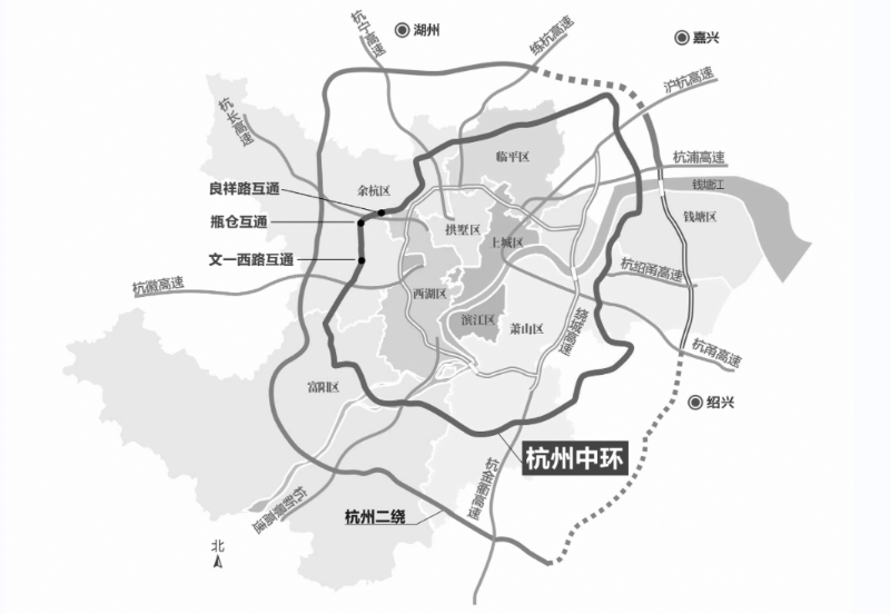 杭州中环新进展 良祥路互通昨天开通