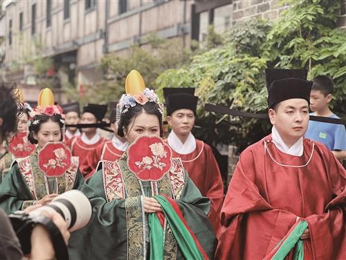 天台这场宋韵集体婚礼仪式感拉满