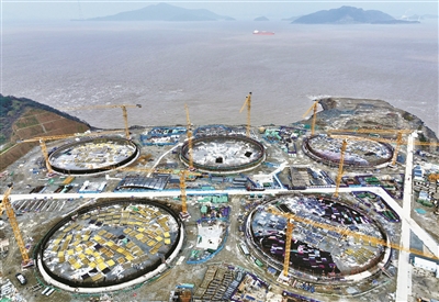 中国海油宁波“绿能港”三期项目  5座LNG储罐承台完成浇筑