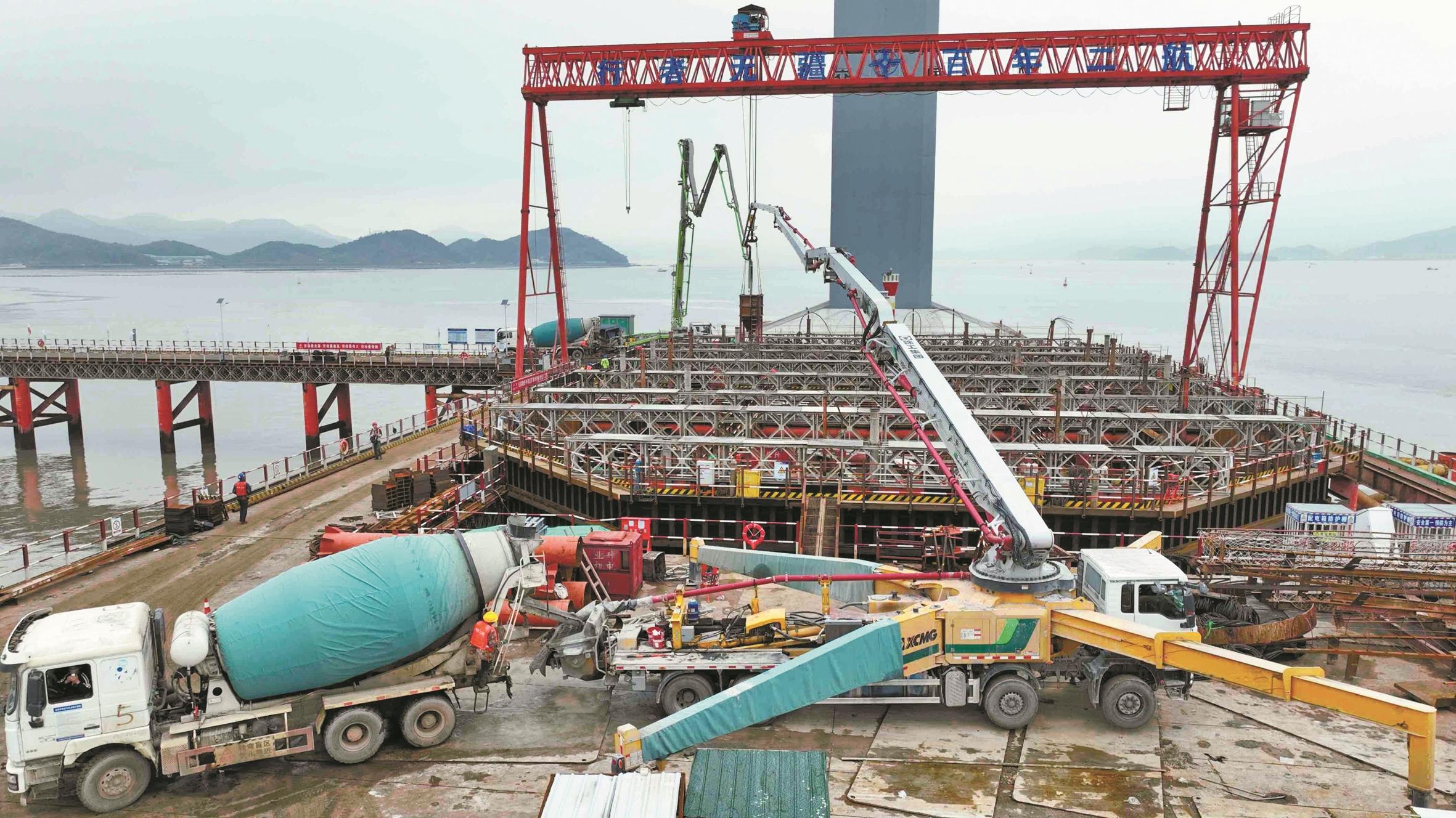 象山港跨海大桥建设进展顺利